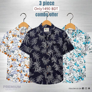 Men’s Premium Printed Linen Half Sleeve Shirt  3 Piece DOHAERIS Exclusive Combo Offer